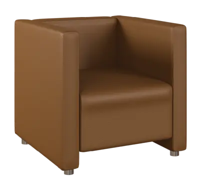 MIRA 1 křeslo, koženka hnědá